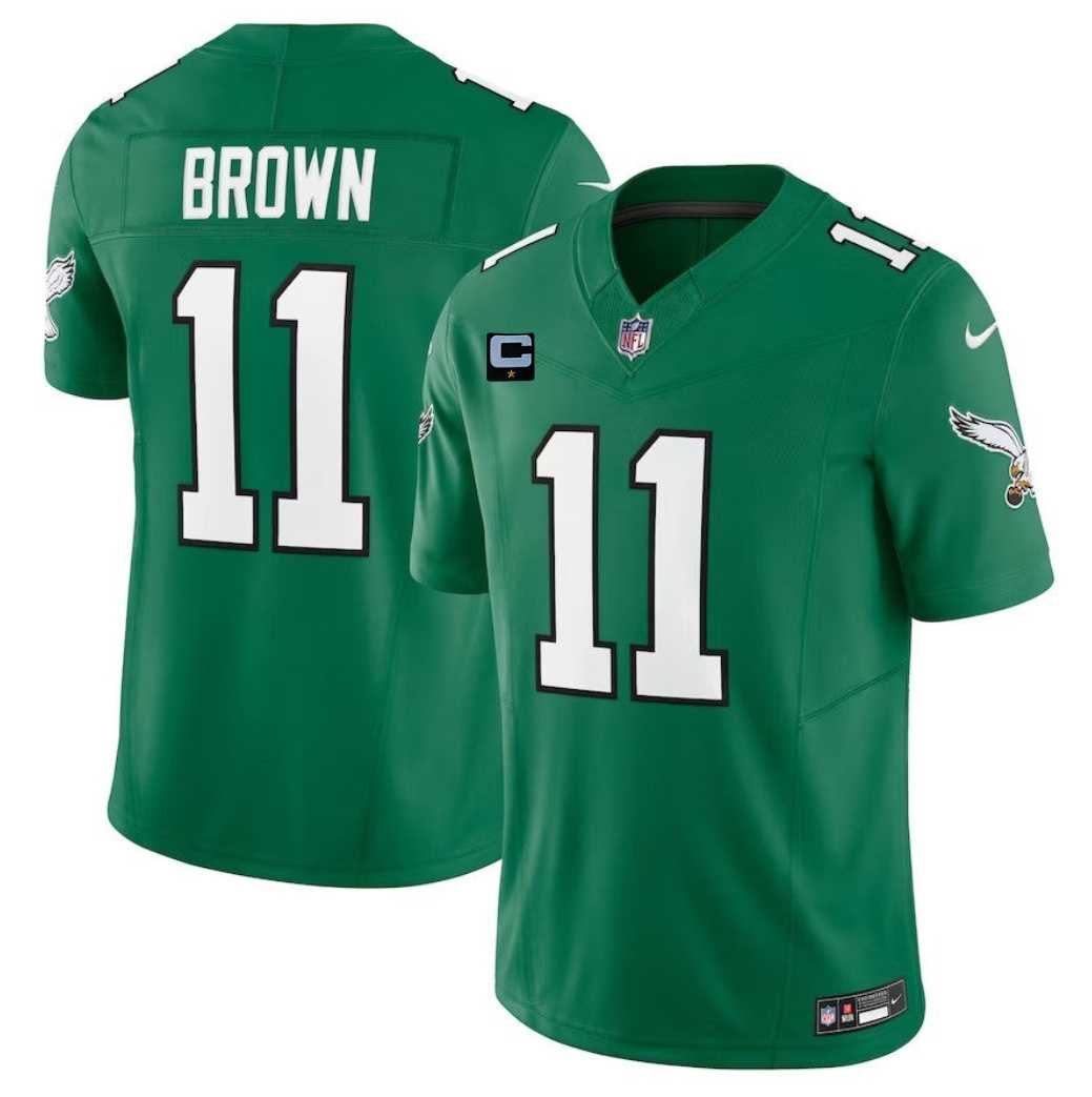 Men & Women & Youth Philadelphia Eagles #11 A. J. Brown Green 2023 F.U.S.E. With 1-Star C Patch Vapor Untouchable Limited Jersey,We sell and wholesale Men & Women & Youth Philadelphia Eagles #11 A. J. Brown Green 2023 F.U.S.E. With 1-Star C Patch Vapor Untouchable Limited Jersey on line form chian!